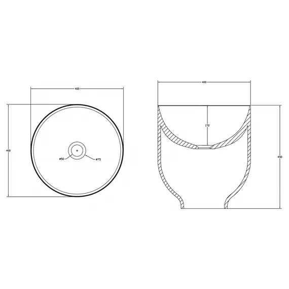 Раковина накладная ABBER Stein AS2618 белая матовая