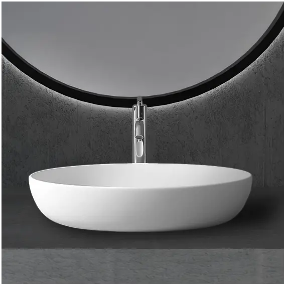 Раковина накладная ABBER Stein AS2619 белая матовая