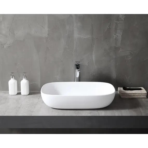 Раковина накладная ABBER Stein AS2620 белая матовая