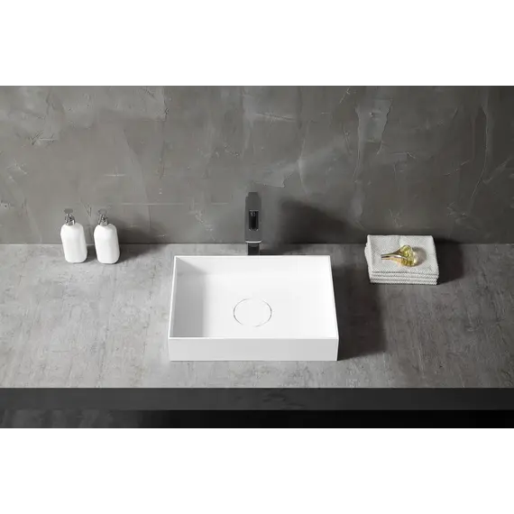 Раковина накладная ABBER Stein AS2621 белая матовая