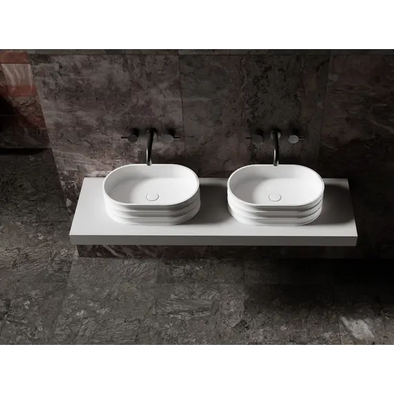 Раковина накладная ABBER Stein AS2650 белая матовая