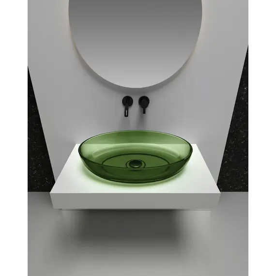 Раковина накладная прозрачная ABBER Kristall AT2801Emerald зеленая