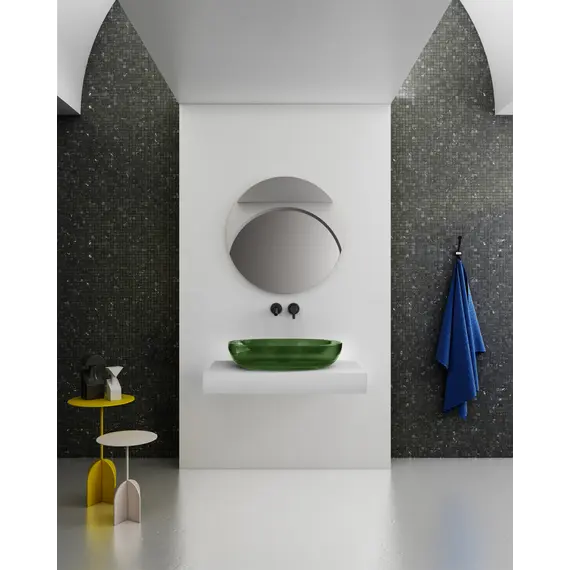 Раковина накладная прозрачная ABBER Kristall AT2801Emerald зеленая