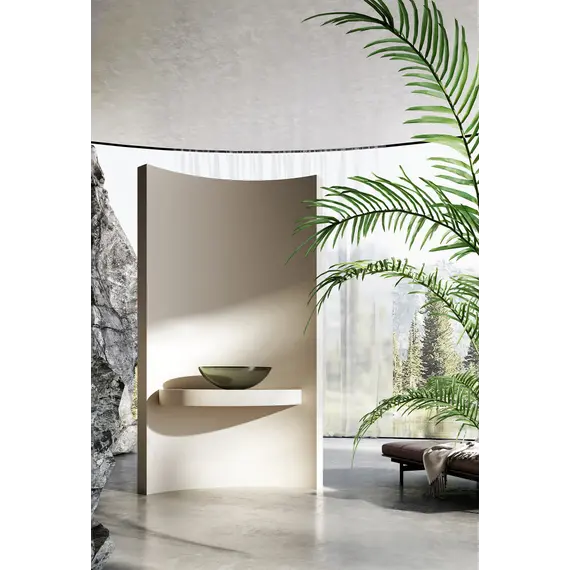 Раковина накладная прозрачная ABBER Kristall AT2802Vesuvian оливковая