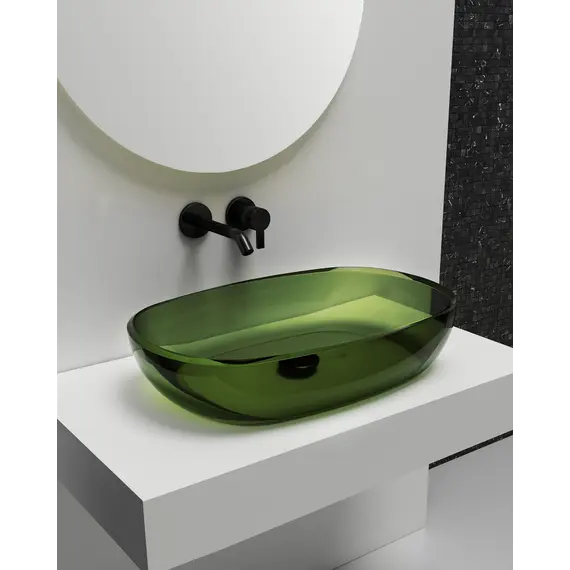 Раковина накладная прозрачная ABBER Kristall AT2805Emerald зеленая