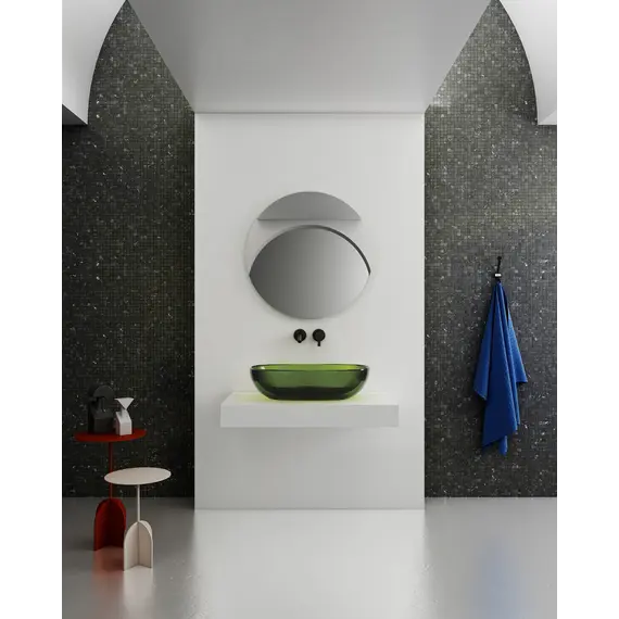 Раковина накладная прозрачная ABBER Kristall AT2805Emerald зеленая