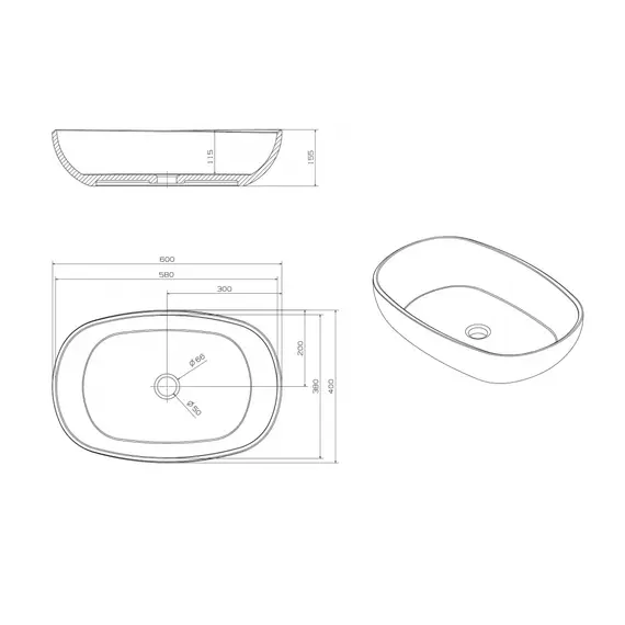 Раковина накладная прозрачная ABBER Kristall AT2805Vesuvian оливковая