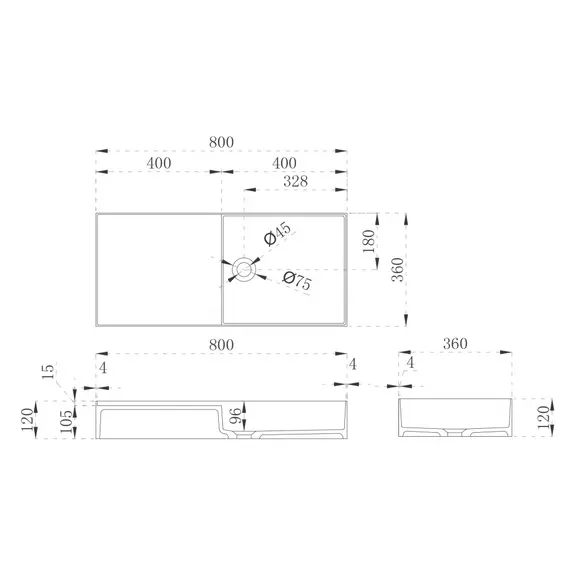 Раковина подвесная ABBER Stein AS2648 белая матовая
