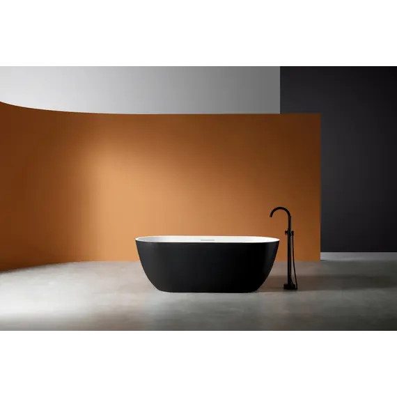 Ванна из искусственного камня ABBER Frankfurt 170х75 черно-белая матовая