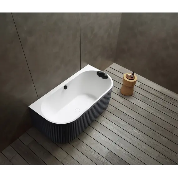 Ванна из искусственного камня ABBER Leipzig 170х80 черно-белая матовая