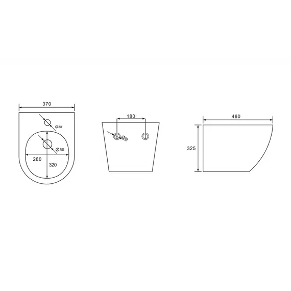 Биде ABBER Bequem AC1150MB подвесное черное матовое