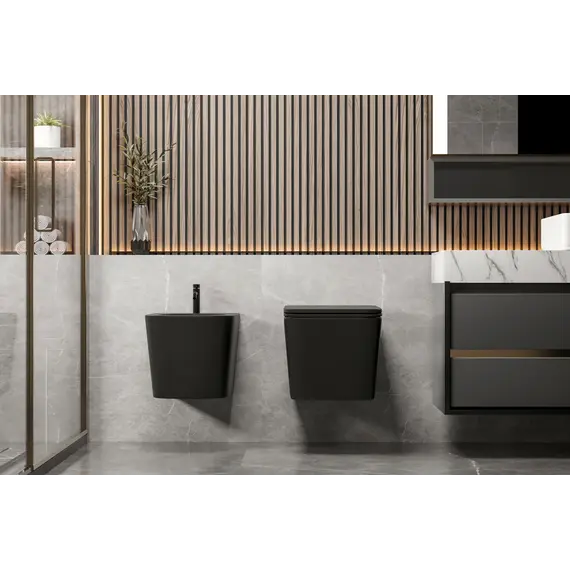 Биде ABBER Rechteck AC1250MB подвесное черное матовое