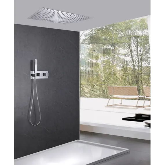Душевая система ABBER Daheim AF8255 скрытого монтажа без излива, термостат, хром