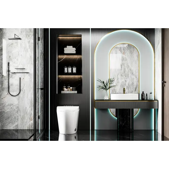 Электронный унитаз-биде ABBER Bequem AC1116S приставной белый