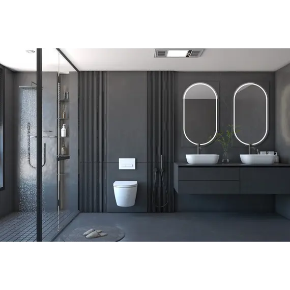 Комплект подвесной унитаз ABBER Bequem AC1100 белый с инсталляцией AC0105 и кнопкой AC0120 хром