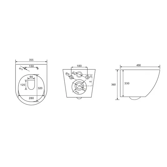 Комплект подвесной унитаз ABBER Bequem AC1100 белый с инсталляцией AC0105 и кнопкой AC0120 хром