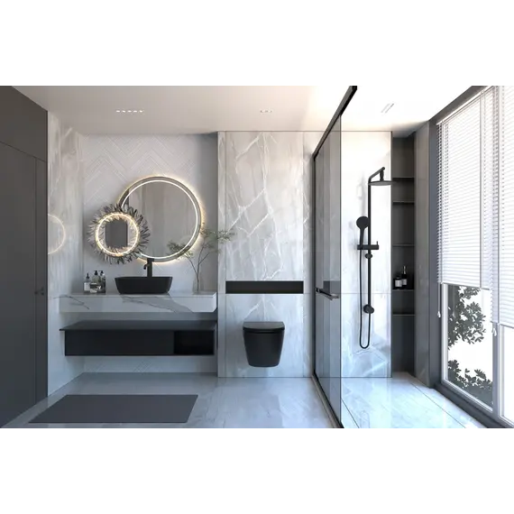 Комплект подвесной унитаз ABBER Bequem AC1100MB черный матовый с инсталляцией AC0105 и кнопкой AC0120MB черная матовая