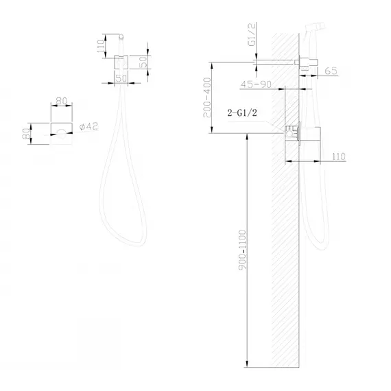Смеситель ABBER Rund AF8725NG с гигиеническим душем, никель
