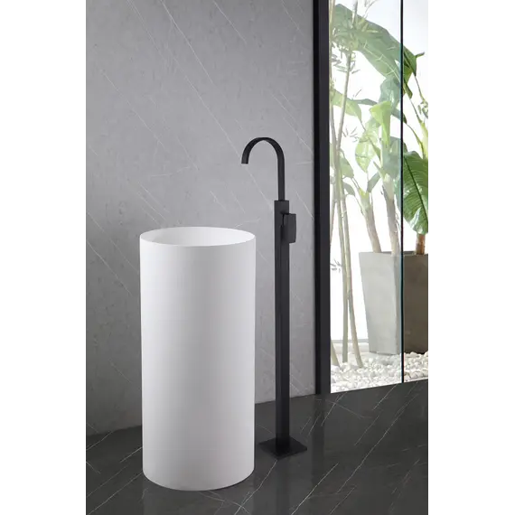 Смеситель ABBER Wasserfall AF8640B напольный для раковины, черный матовый