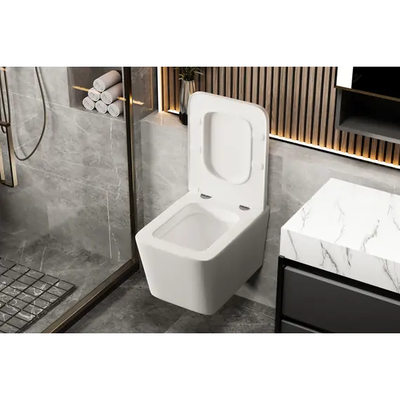 Унитаз ABBER Rechteck AC1201MW подвесной белый матовый, безободковый