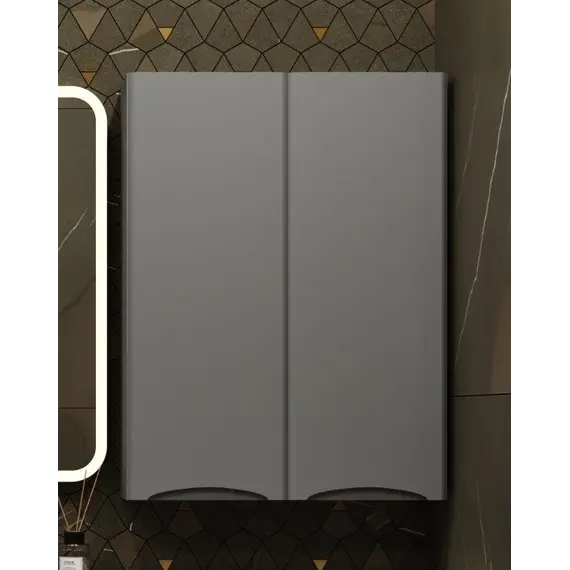 Подвесной шкаф "Бергамо мини 60" Люкс антискрейтч серый, Plus