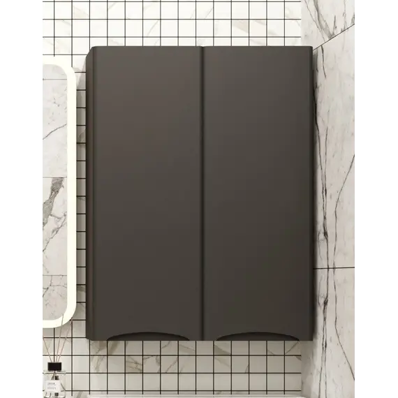 Подвесной шкаф  Style Line "Бергамо мини 60" Люкс антискрейтч черный, PLUS