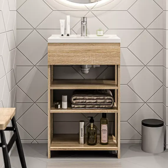 Тумба напольная с раковиной 1Marka Revo с 3 полками