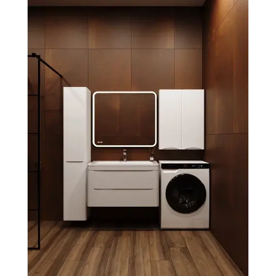 Подвесной шкаф "Бергамо мини 60" Люкс антискрейтч белый, PLUS