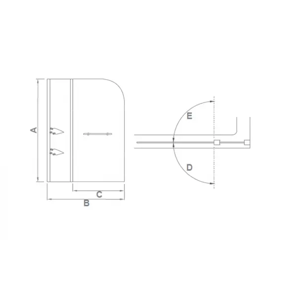 Шторка для ванны Good Door SCREEN R/R-HT-80-C-CH  80*140