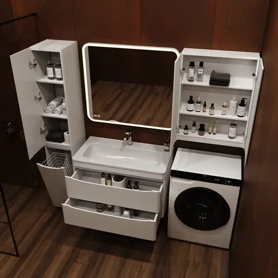 Подвесной шкаф "Бергамо мини 60" Люкс антискрейтч белый, PLUS