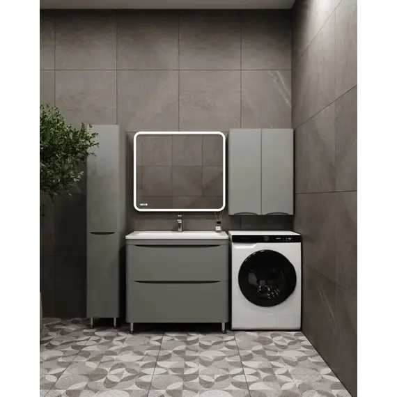 Подвесной шкаф "Бергамо мини 60" Люкс антискрейтч серый, Plus