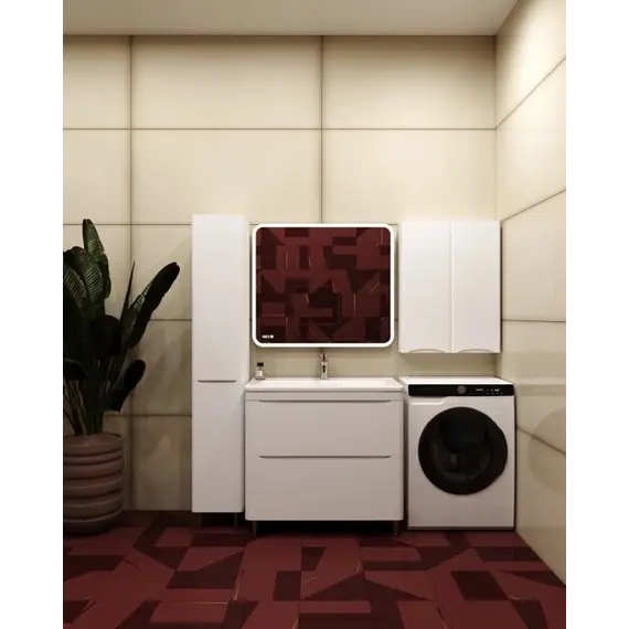 Подвесной шкаф "Бергамо мини 60" Люкс антискрейтч белый, PLUS