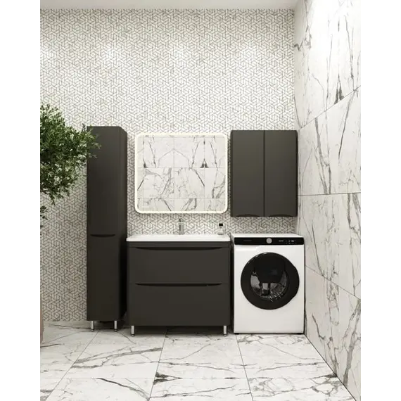 Подвесной шкаф  Style Line "Бергамо мини 60" Люкс антискрейтч черный, PLUS