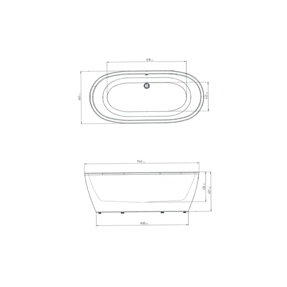 Ванна AIMA "TONDO" 174*80 с подсветкой/без подсветки