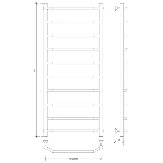 Полотенцесушитель Secado Агата 1  водяной, хром