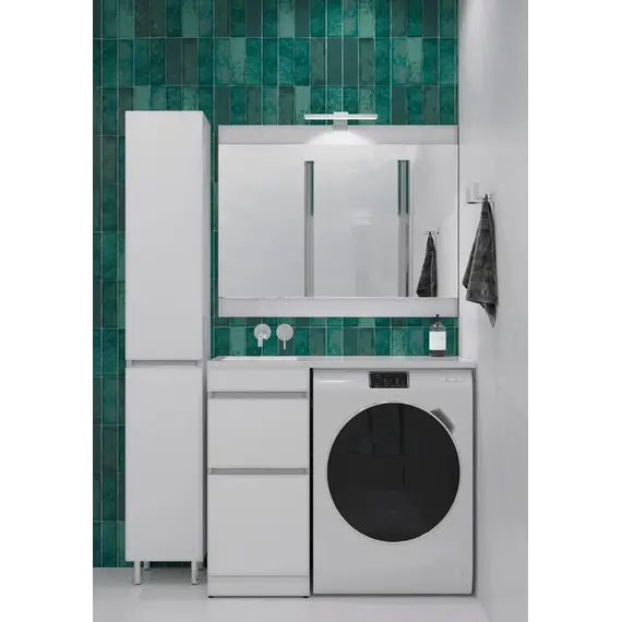 Пенал напольный универсальный "Даллас 30" б/корзины, Люкс белая, PLUS