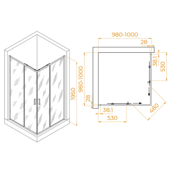 Душевой уголок RGW PA-39