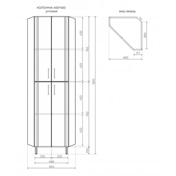 Колонна Style Line Веер Угловая 45*45