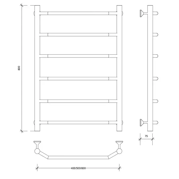 Полотенцесушитель Secado Агата 1  водяной, хром