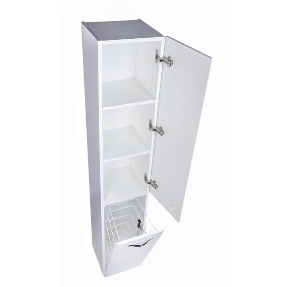 Пенал-колонна универсальная "Каре 30 " с корзиной, Люкс белая, PLUS