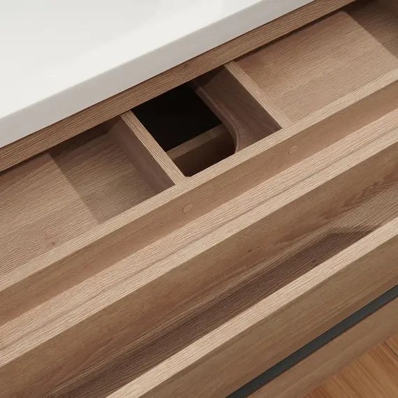 Тумба подвесная  ACWEN ДЖУНИ 90 дуб гладстоун песочный с раковиной Флай