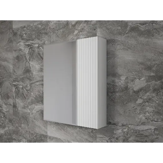 Зеркальный шкаф «Стокгольм»  белый рифленый софт