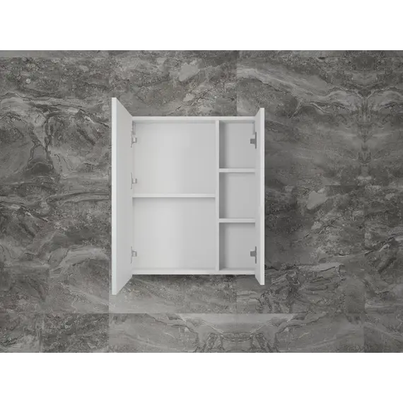 Зеркальный шкаф «Стокгольм»  белый рифленый софт