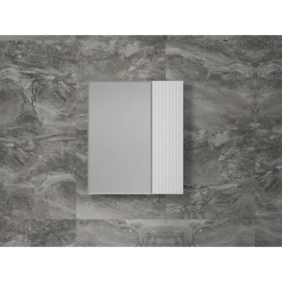 Зеркальный шкаф «Стокгольм»  белый рифленый софт