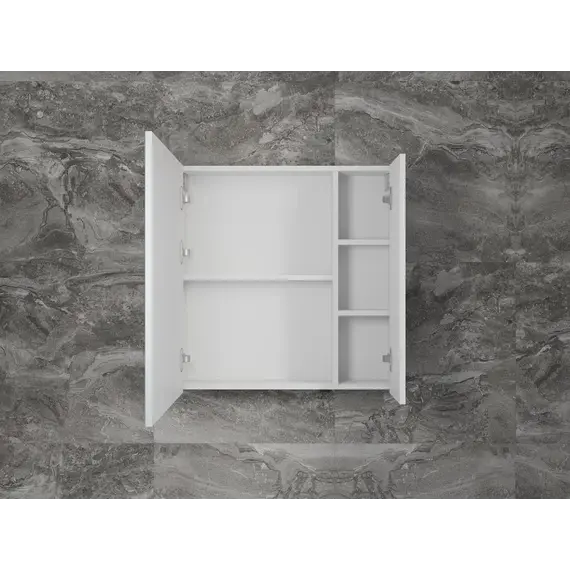 Зеркальный шкаф «Стокгольм»  белый рифленый софт