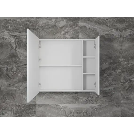 Зеркальный шкаф «Стокгольм»  белый рифленый софт