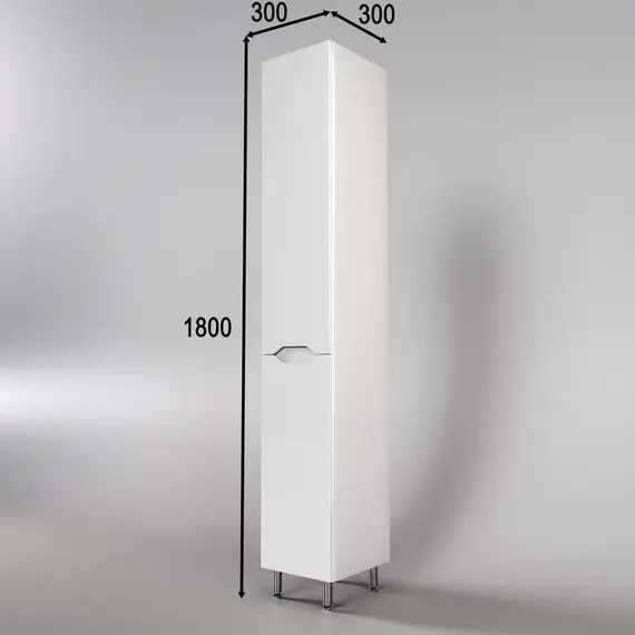 Колонна универсальная "Марелла" с корзиной, Люкс антискрейтч белый глянец, PLUS