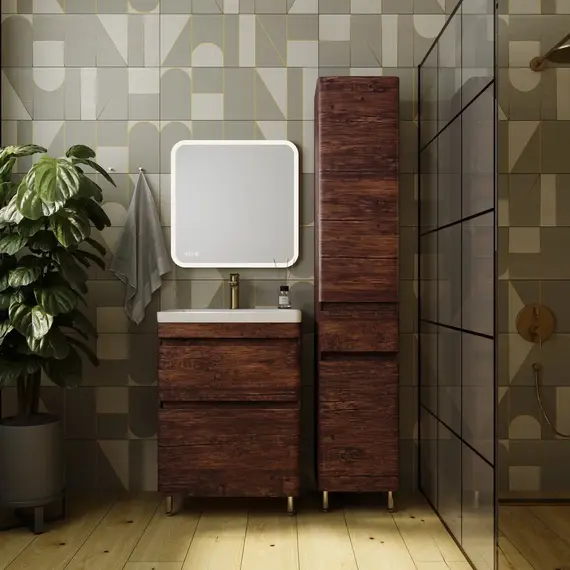 Тумба напольная с раковиной Style Line Атлантика , Люкс старое дерево, PLUS