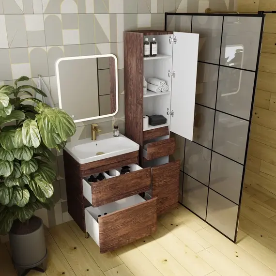 Тумба напольная с раковиной Style Line Атлантика , Люкс старое дерево, PLUS