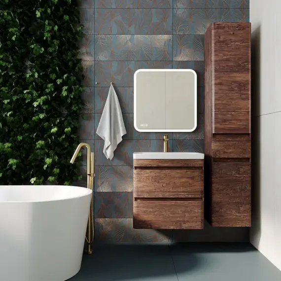 Тумба подвесная с раковиной Style Line  Атлантика, PLUS, старое дерево